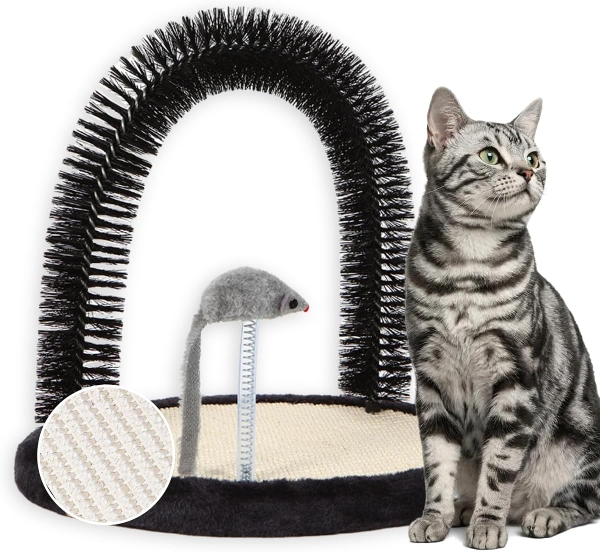 Happi N Pets arch grooming brush showing an overview of the full assembly from a high angle