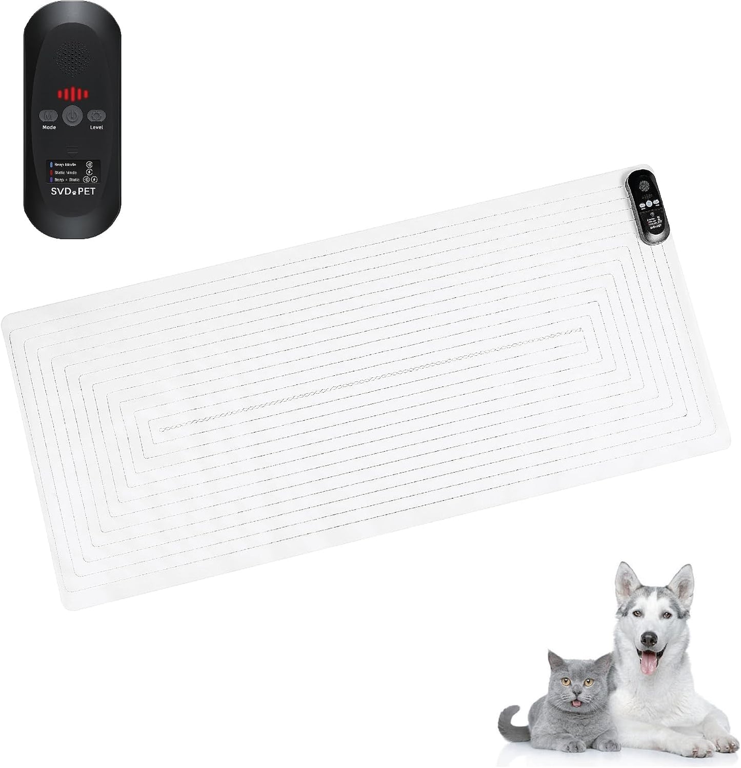 SVD.PET Pet Training Mat with Tester, 22" X 16", Scat Mat for Cats, Dogs Electronic Repellent Shock Mat for Indoor, 3 Training Modes, 5 Levels, Pet Safe Mode (White Controller) - Image 14