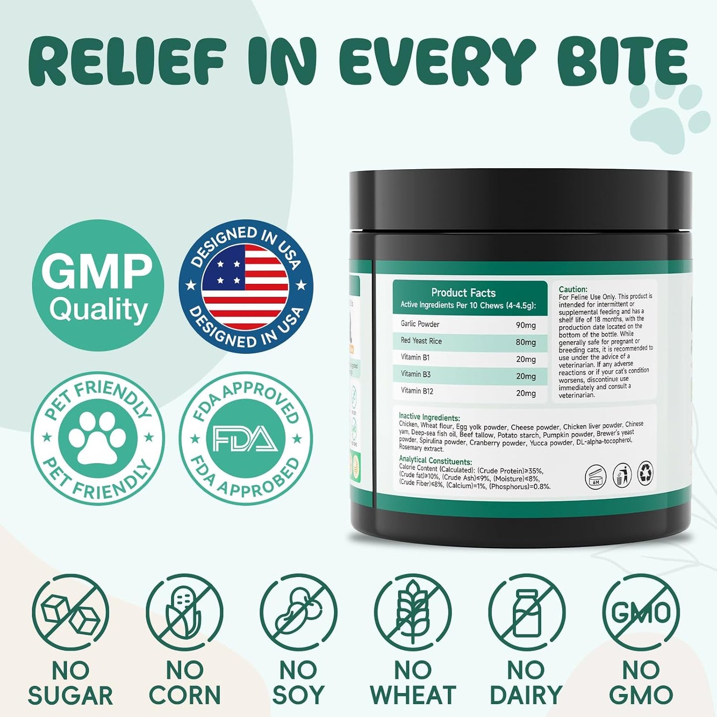Cat eating Lhqr oral supplement chew in a home setting