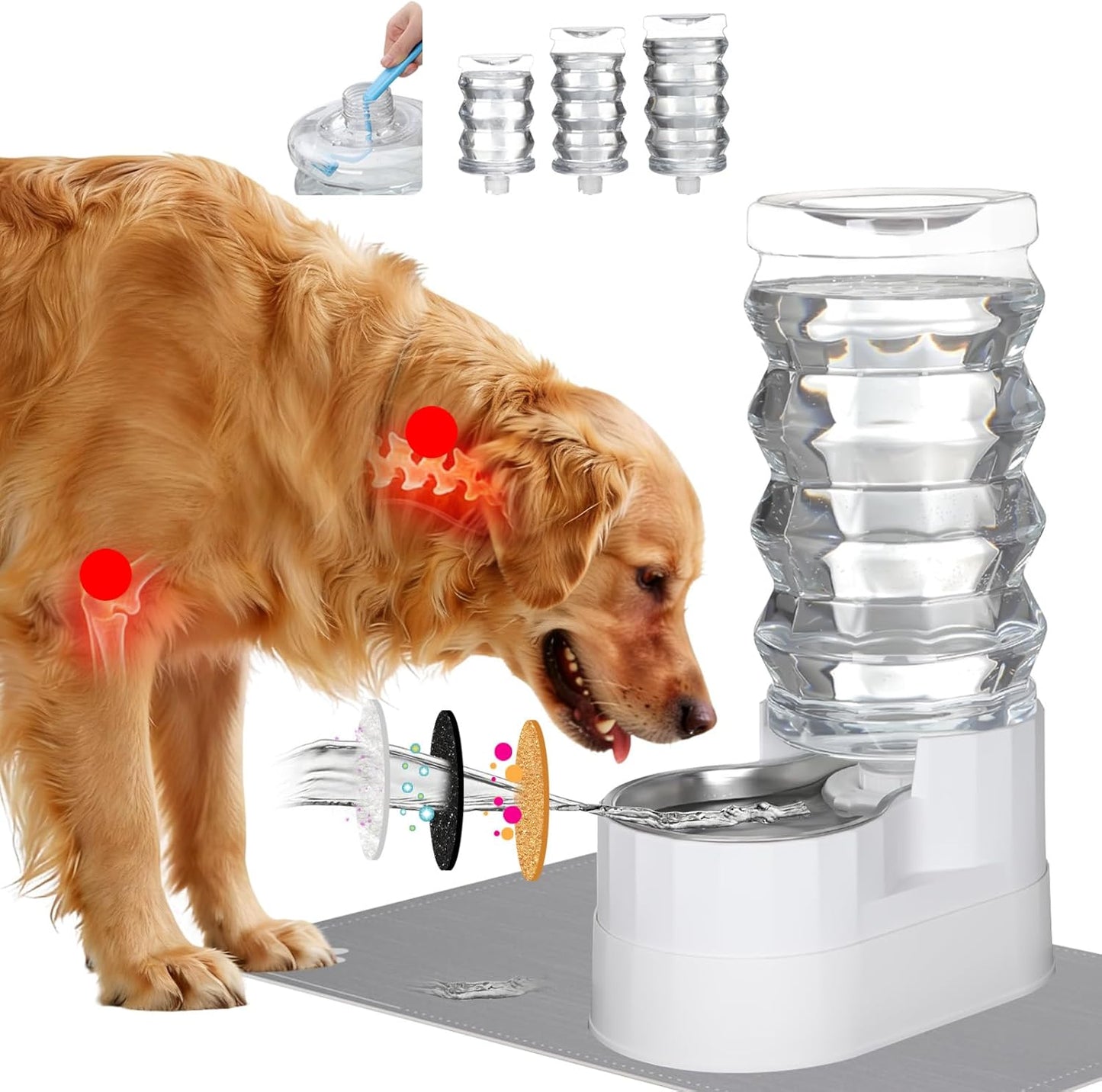 RIZZARI 8L Stainless Steel Gravity Pet Water Dispenser - Auto-Refill | No Electricity Needed,Wide-Mouth Cleaning,Triple Filtration,BPA-Free Materials,Visible Water Level - Image 15