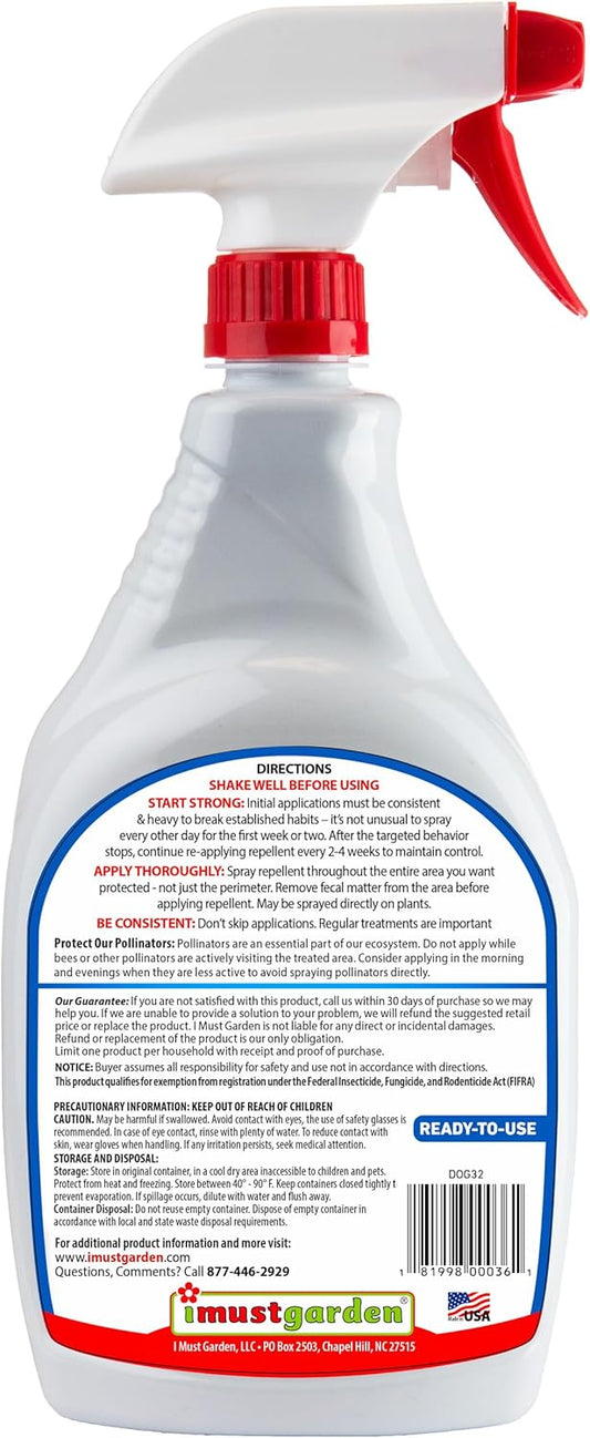 IMUSTGARDEN Dog and Cat Repellent: All Natural Spray to Stop Chewing and Repel from Yards, Plants, and Gardens - 32oz Easy Spray Bottle - Image 2