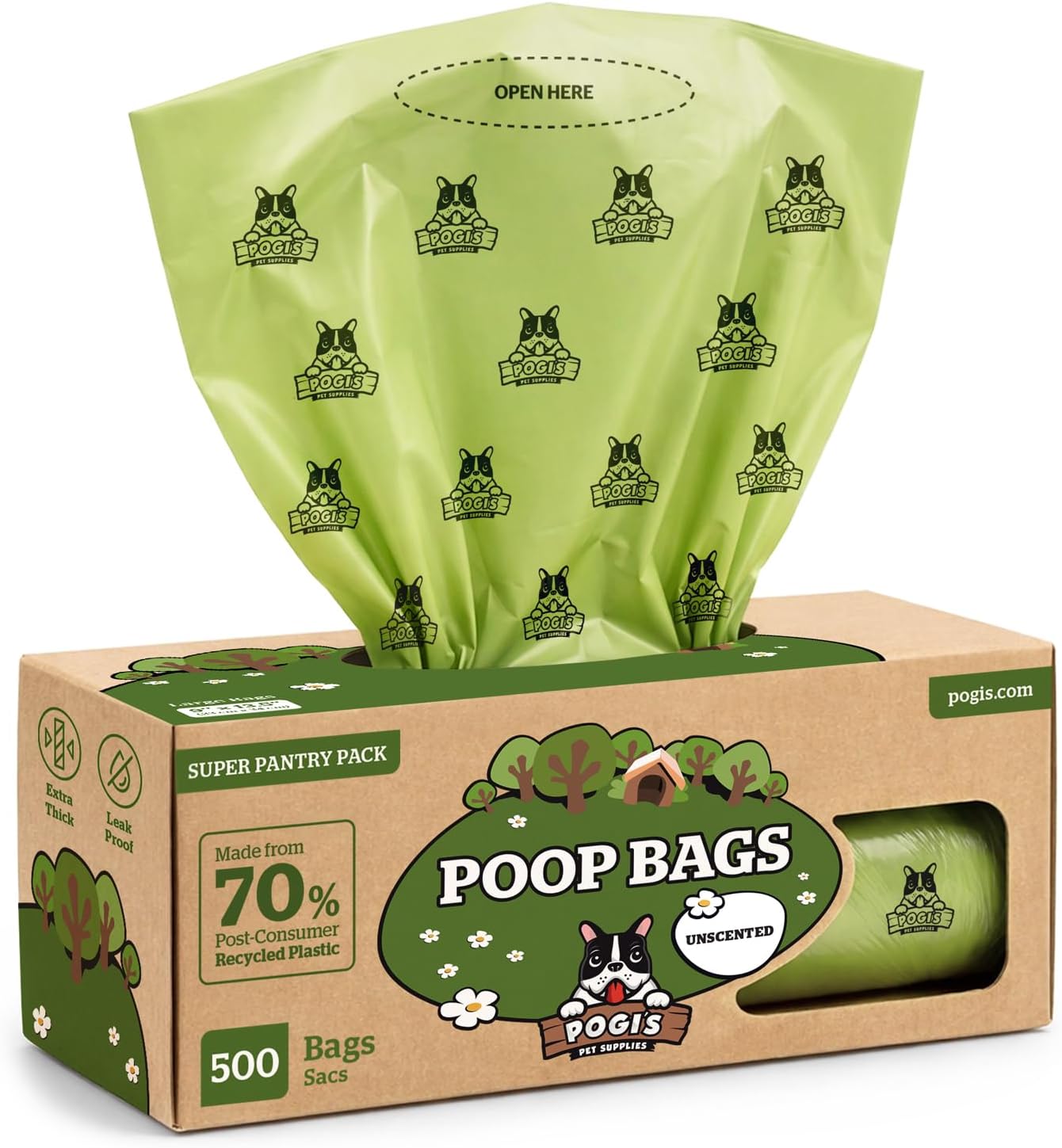 Pogi's Poop Bags - Large, Leak-Proof Dog Waste Bags for Yard or Home Use, Fresh Scent (Single Roll, 500-Count) - Image 15