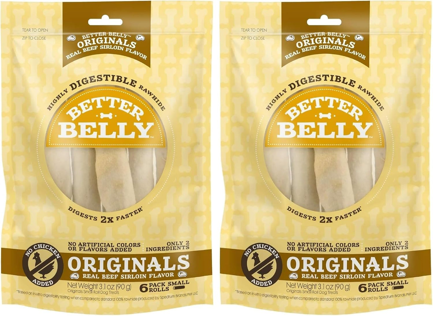 Better Belly Proteins with Real Venison Small Rolls 6 Count, Digestible Rawhide for Dogs, 4.2 OZ - Image 15