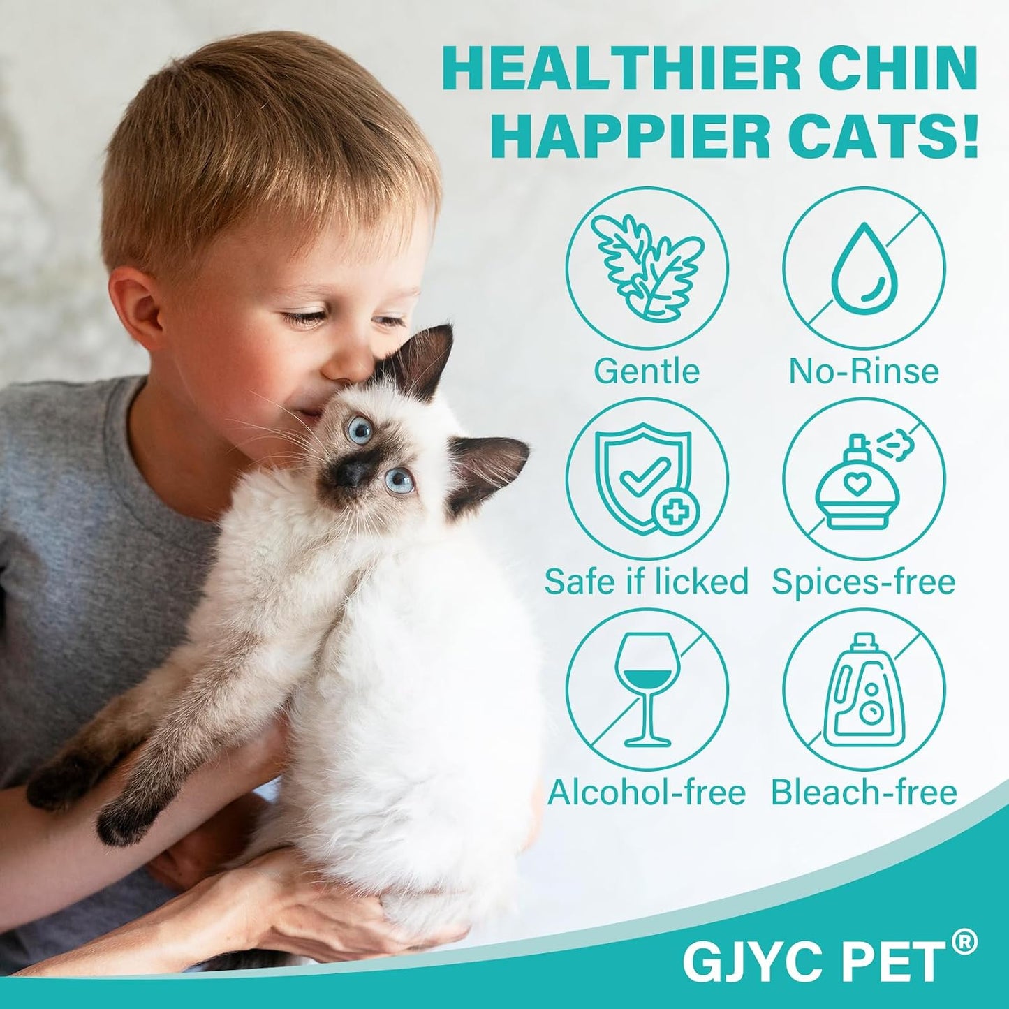 GJYC PET cat acne care mousse texture showing rich gentle cleansing foam