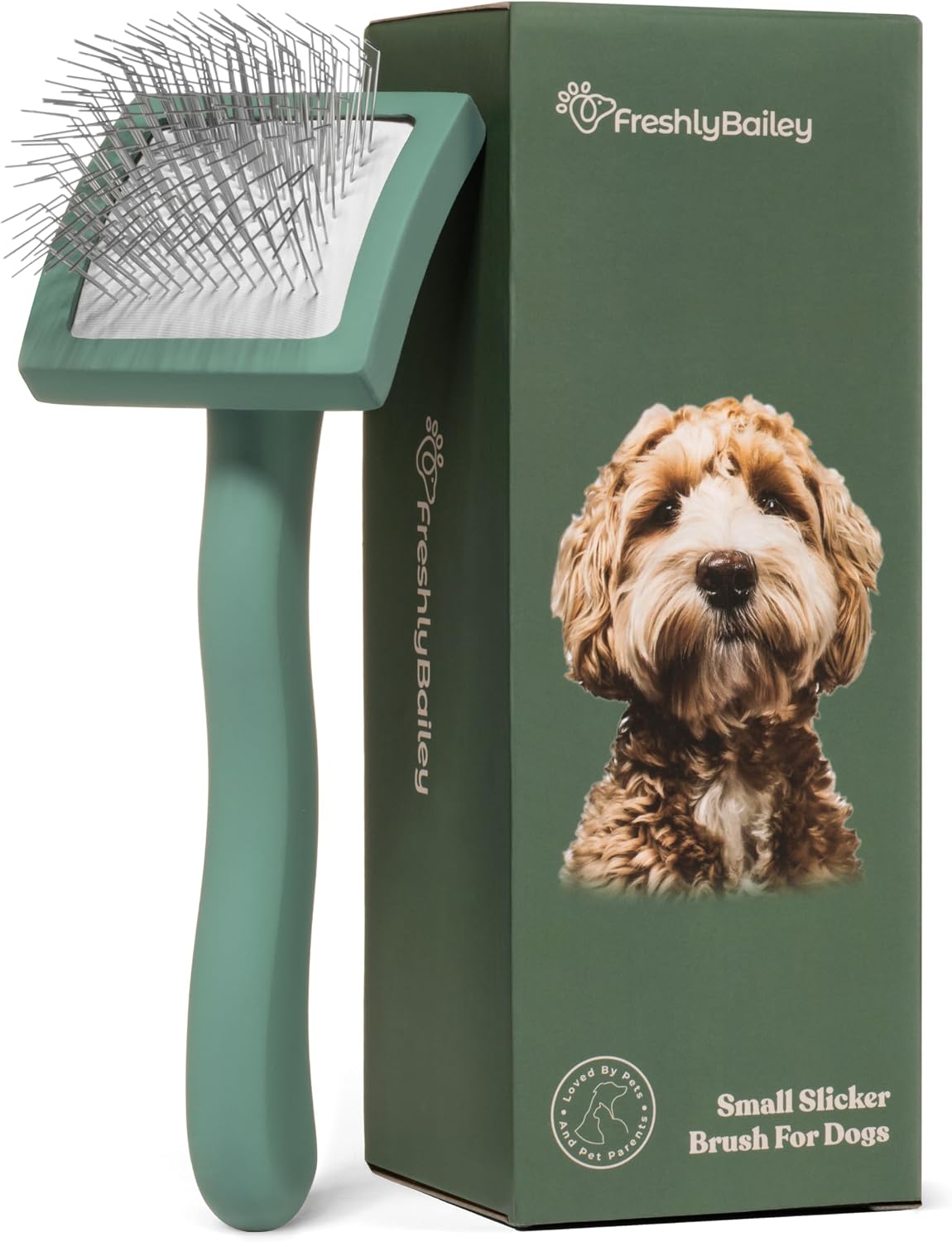 Packaging details of the imported Freshly Bailey authentic doodle grooming brush