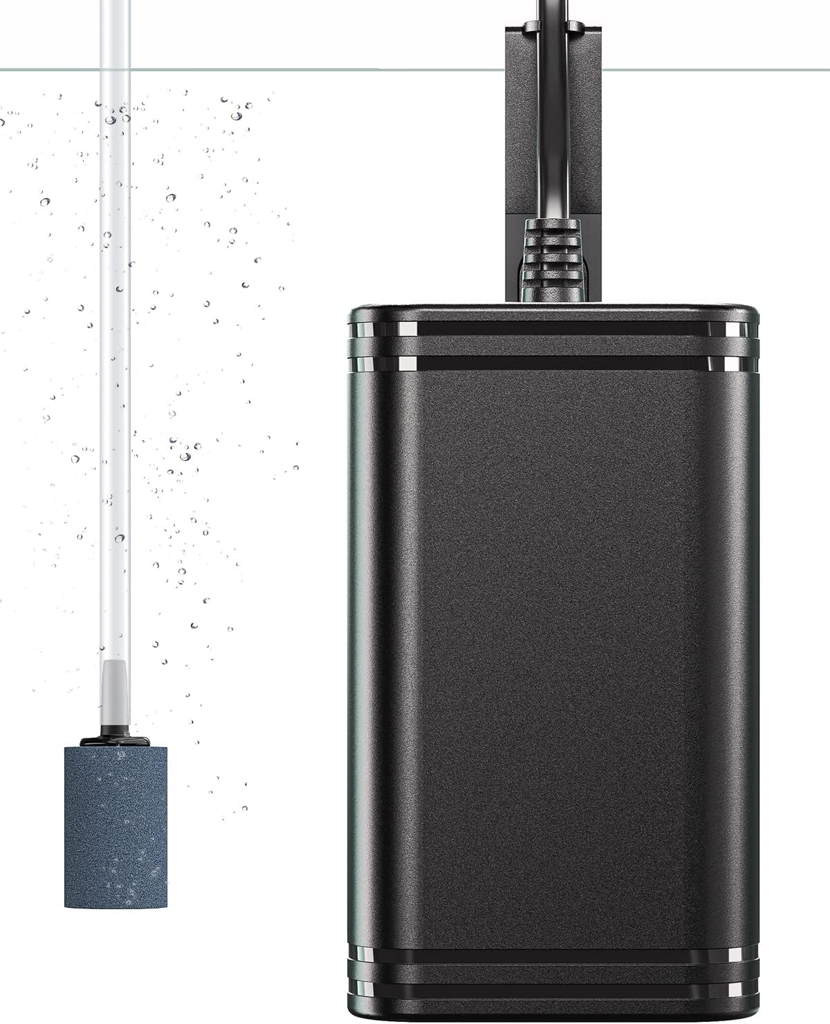 Pawfly 50 GPH Aquarium Air Pump for 10-60 Gallon Fish Tanks Dual Outlet Adjustable Ultra Quiet Aerator Pump with Airline Tubing, Air Stones Connectors, Check Valves and Nano Bio Sponge Filter - Image 9