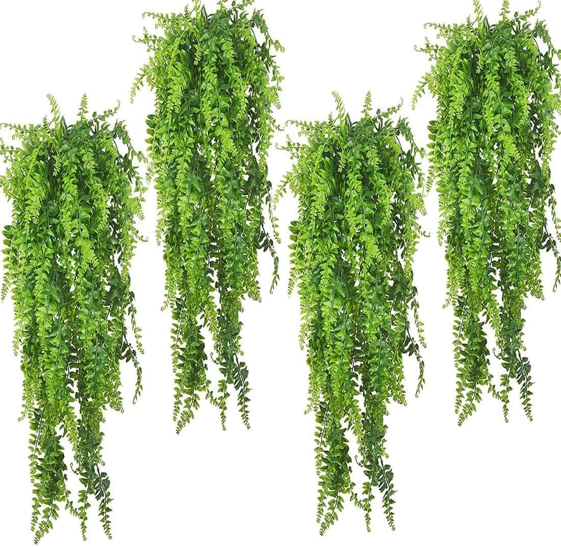 PINVNBY Reptile Plants Hanging Fake Vines Boston Climbing Terrarium Plant with Suction Cup for Bearded Dragons Lizards Crested Gecko Snake Hermit Crab and Tank Habitat Decorations (2 Pack) - Image 12