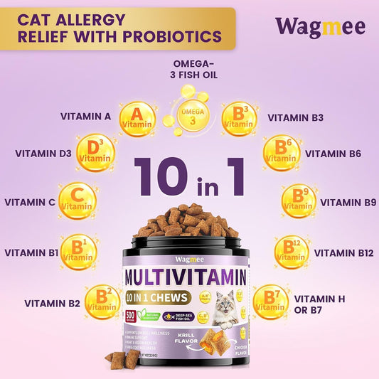 Wagmee cat taurine treats displaying dual-texture crunchy and creamy kibble details