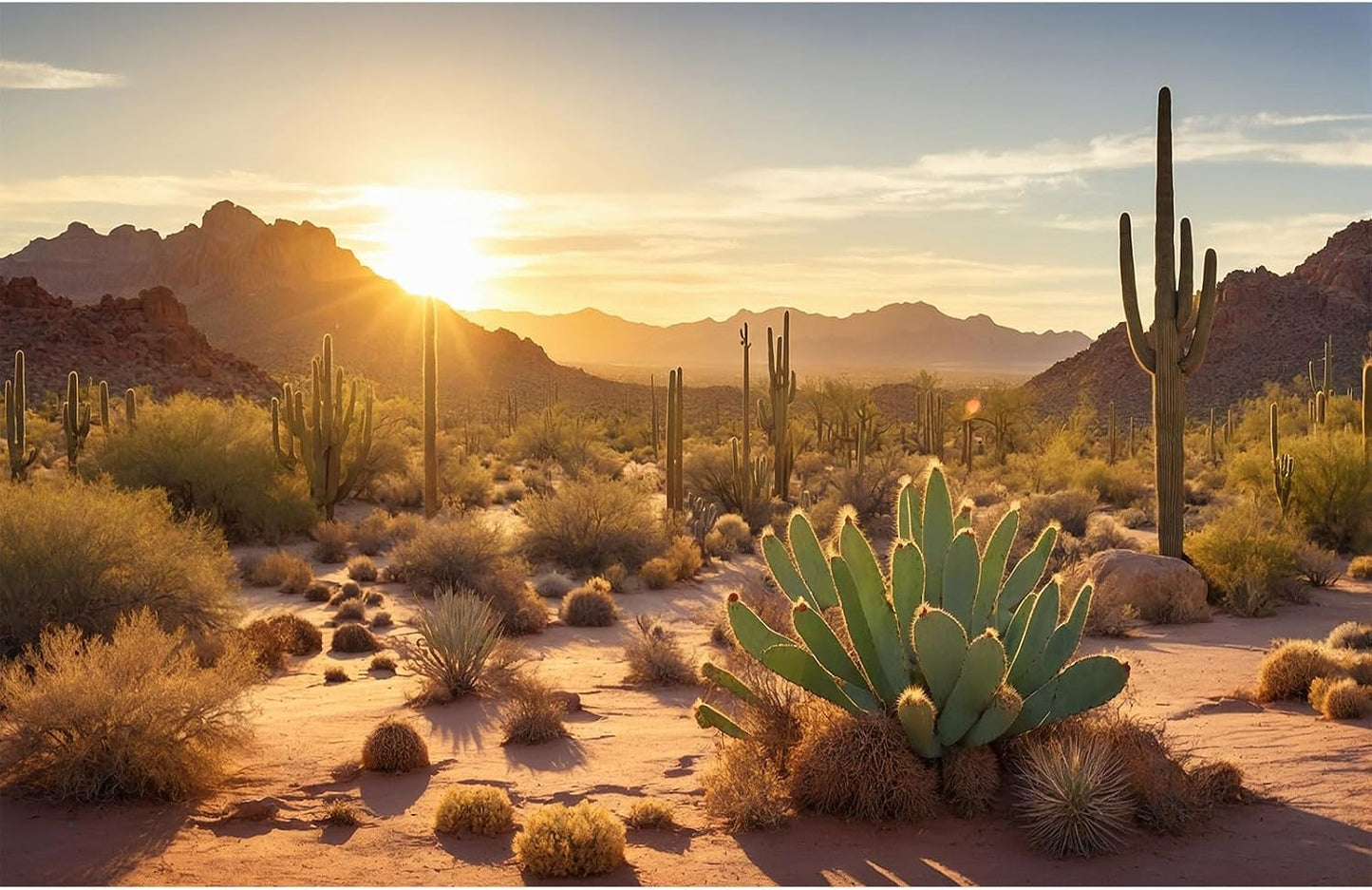 Desert Reptile Habitat Background Arid Landscape of Hot Sahara Desert Terrarium Background Desert Cacti and Sand with Dunes Aquarium Background Natural Hot Desert Fish Tank Background Vinyl 72x24in - Image 11