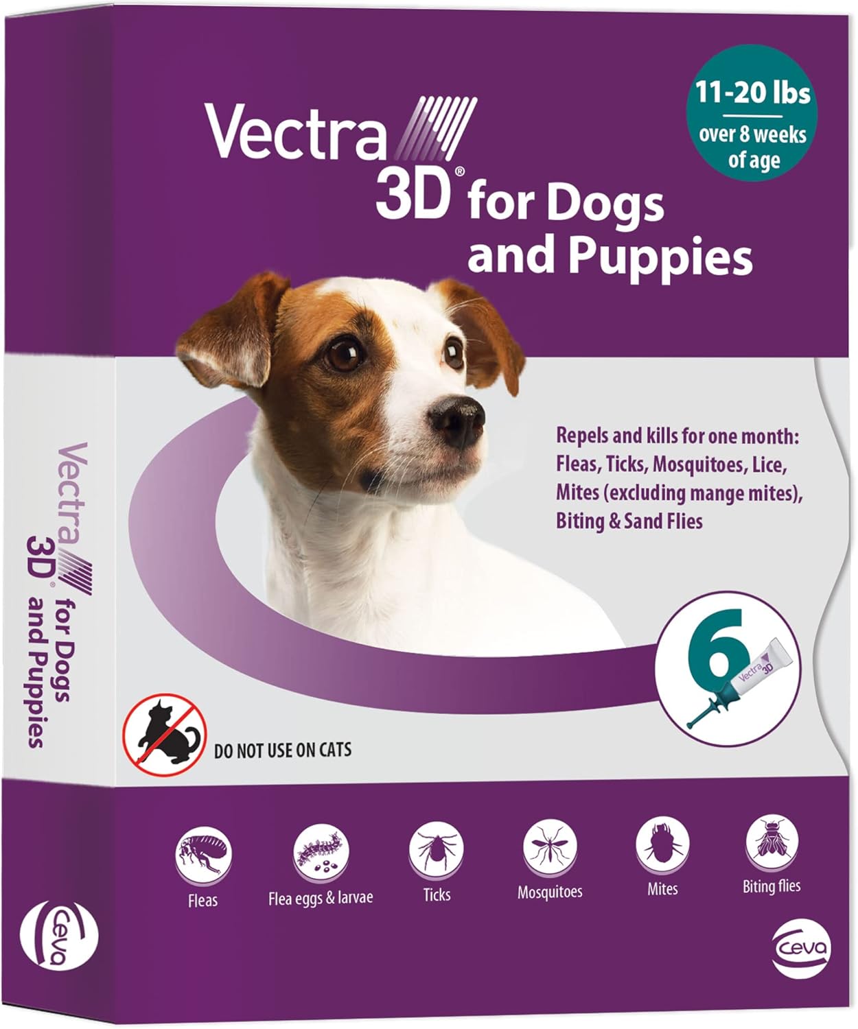 Vectra 3D authentic USA imported pet pest defense package back view