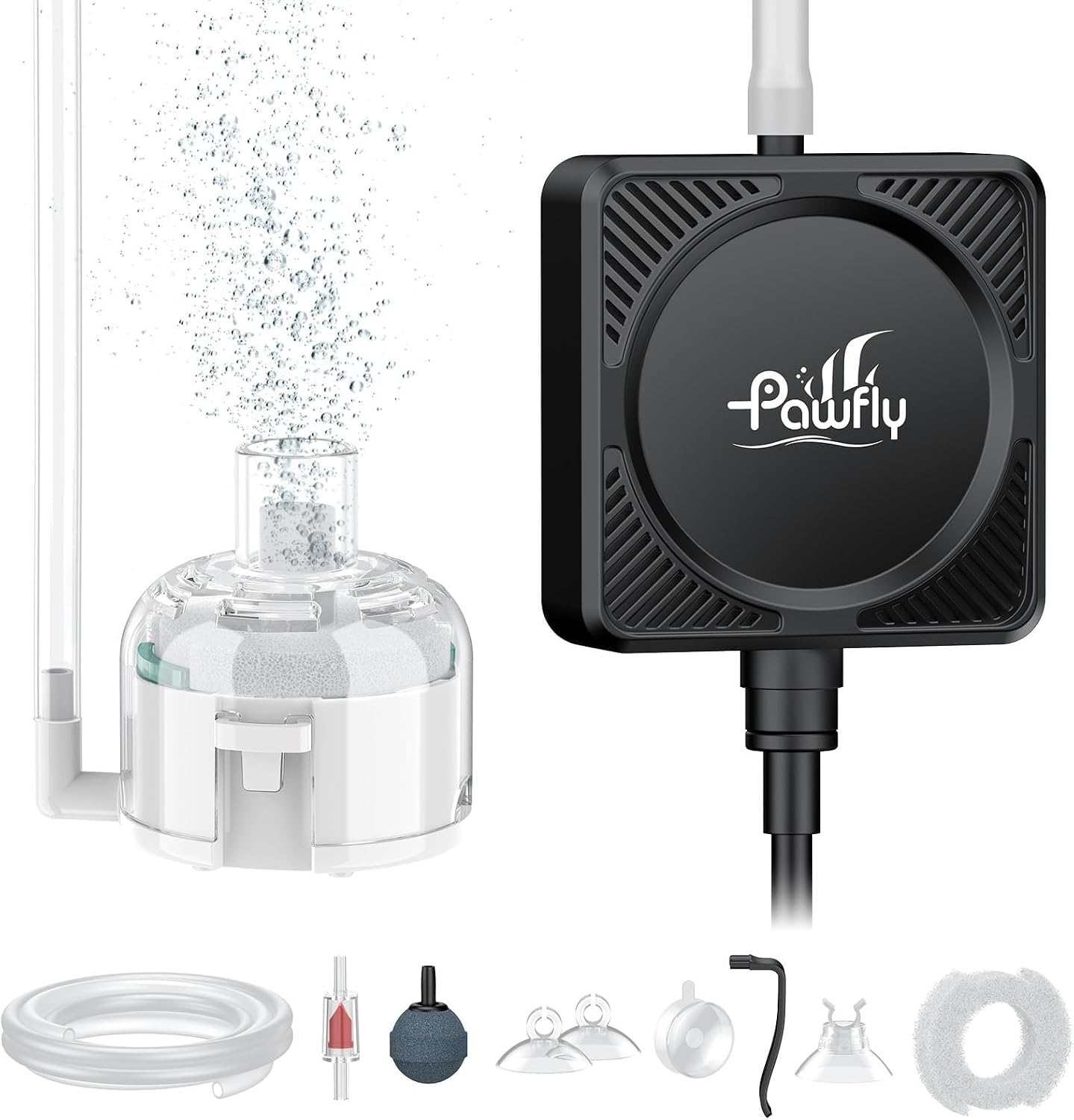 Detailed view of Pawfly check valve and suction cups