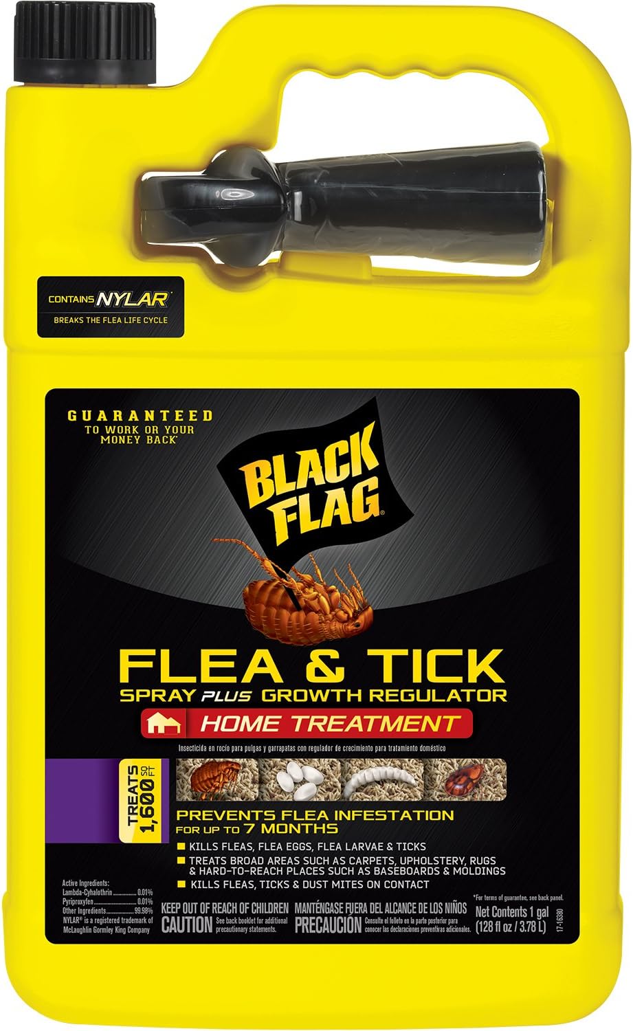Black Flag Flea & Tick Killer for Upholstery & Pet Bedding Aerosol, 16-Ounce - Image 9