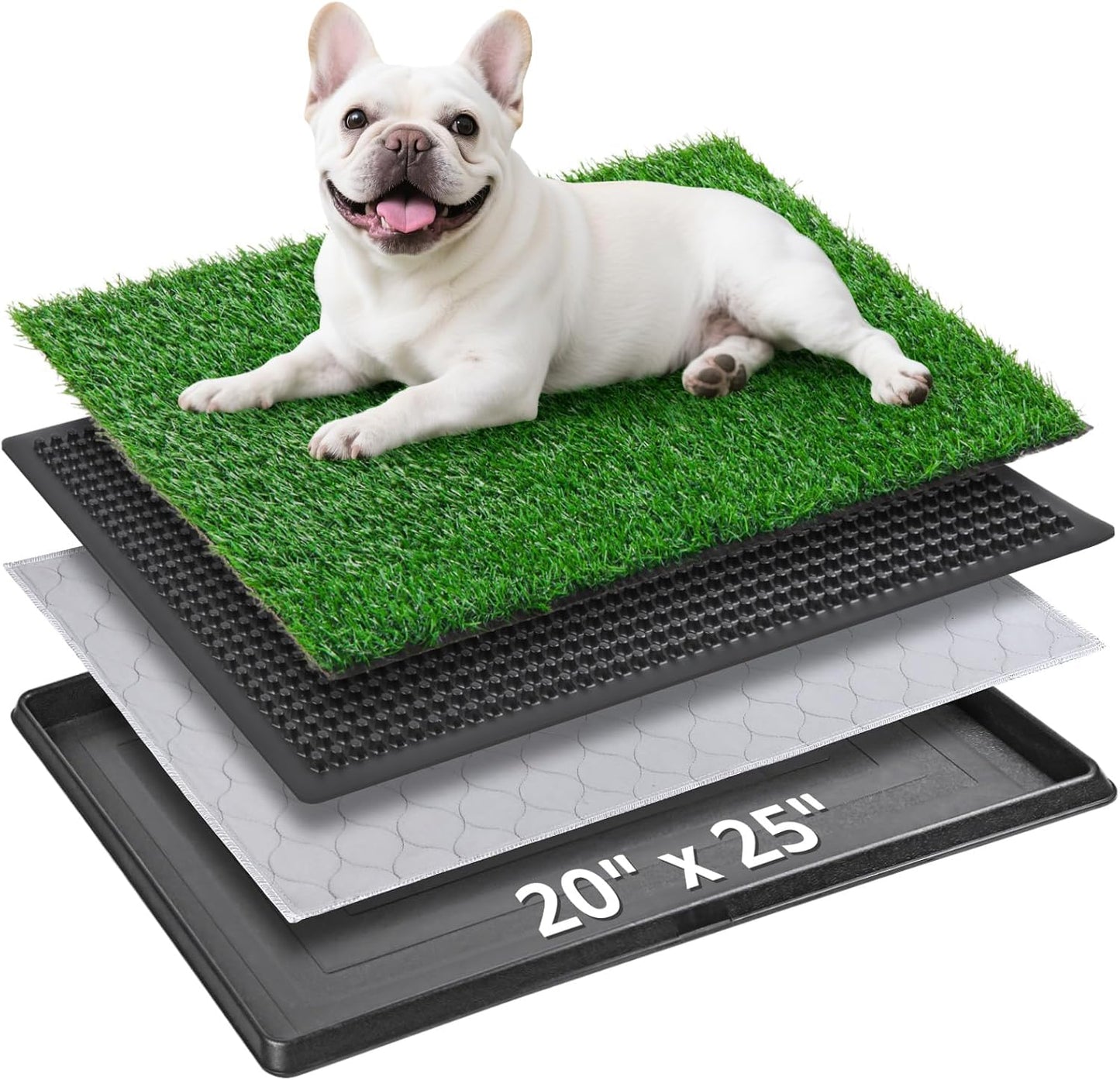 Dog Grass Pet Loo Indoor/Outdoor Portable Potty, Dog Litter Box, Artificial Grass Patch Bathroom Mat and Washable Pee Pad for Puppy Training, Full System with Trays (Pet Training Tray, 20"x16") - Image 11