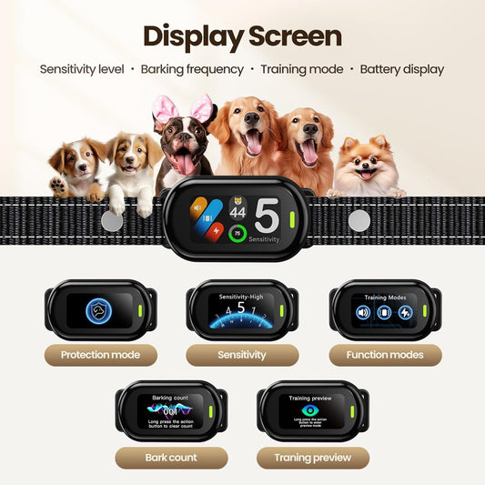 Close up of Zellar AI anti barking device strap and buckle