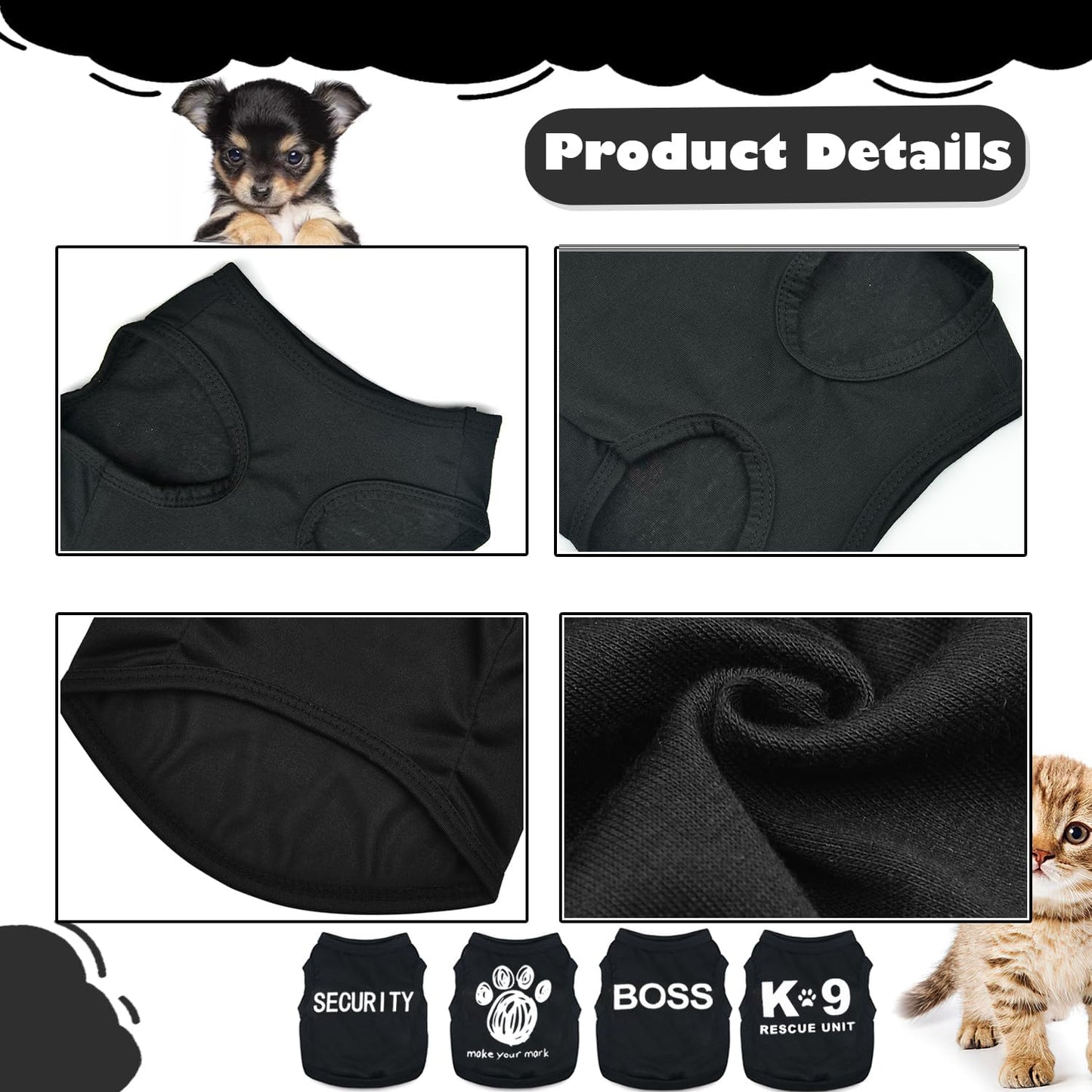 Uswalnna xx-small breathable cat and dog vest pack