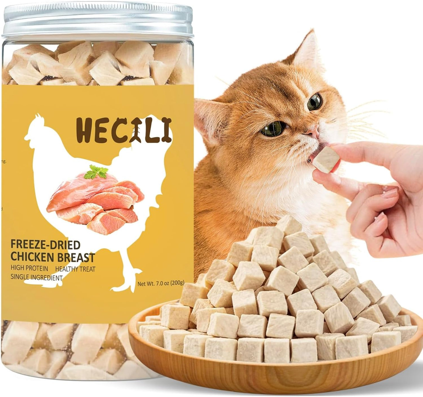 Freeze Dried Chicken Breast Cats & Dogs Treats,Single Ingredient | Premium Quality | Grain Free Training & Nutrition Supplements (2.8 OZ) - Image 10