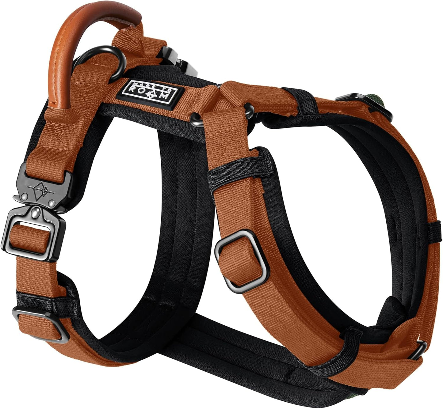 MADE TO ROAM Premium Explorer Harness - Y-Shaped Dog Harness with Adjustable Durable Nylon, Soft Padding, Metal Buckles and Leather Handle for Small, Medium, Large Dogs (Vermont Weekends, Size 4) - Image 15