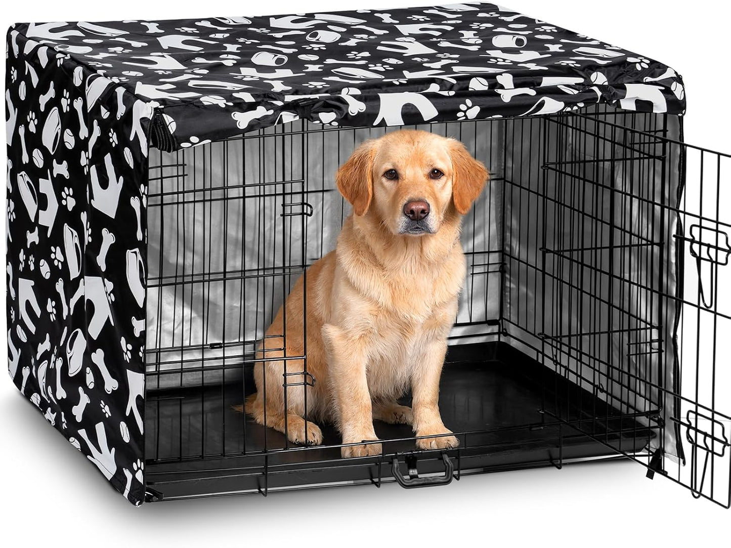 kefit Dog Crate Cover 42 inch, Kennel Cover for Wire Dog Cage, Black - Image 9