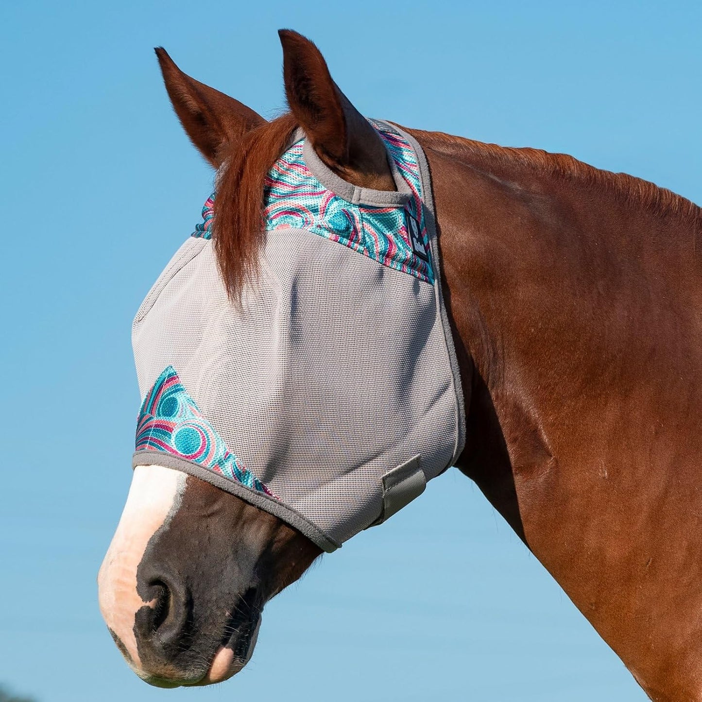 Cashel Crusader Standard Fly Mask No Ears or Nose,Gray,Horse - Image 15