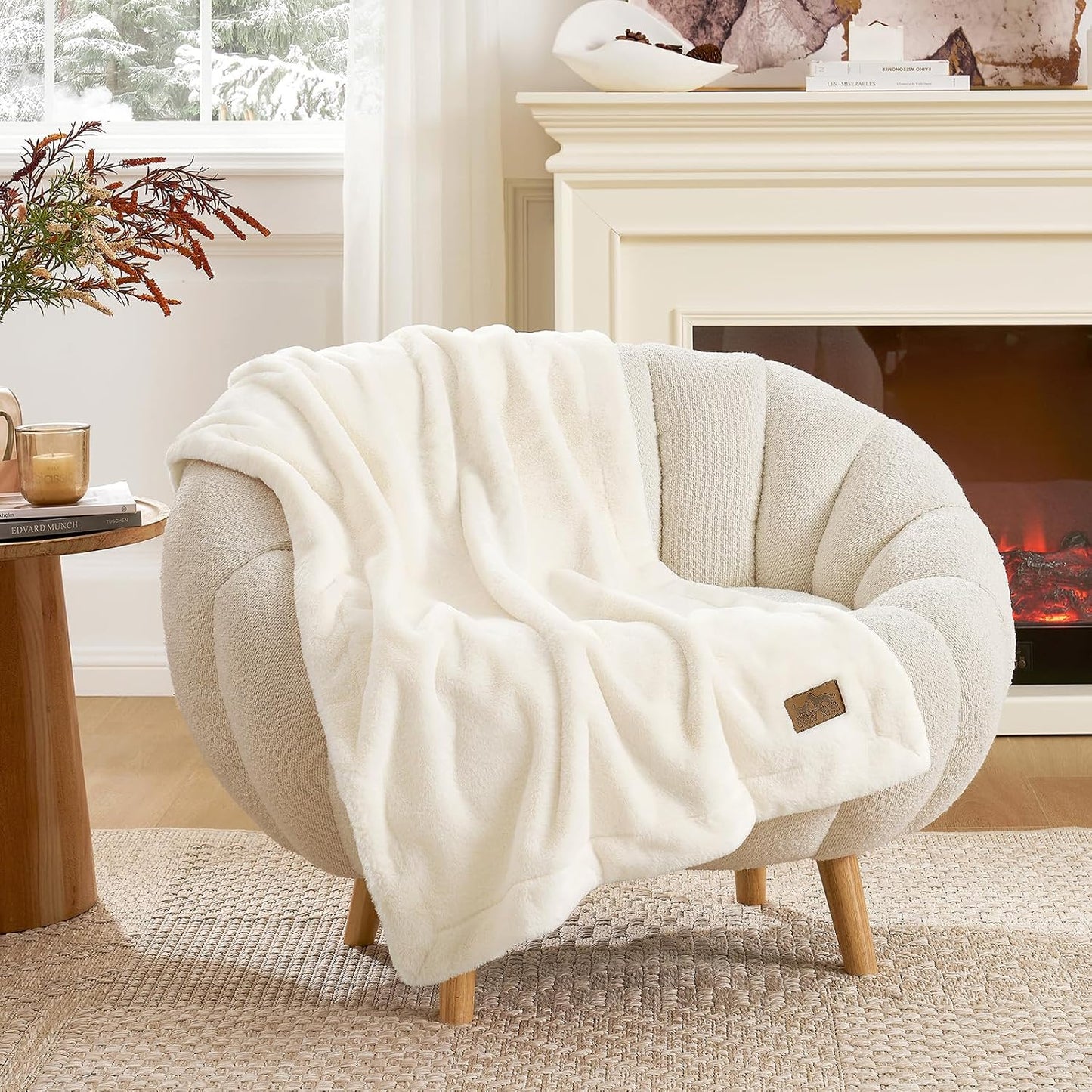 COZY KISS Luxury Faux Fur Blanket Deer Print, Waterproof Pet Blanket Washable, Woman Sofa Bed Couch Throw, Liquid Pee Proof for Large Dog or Cat, Reversible, Super Soft, 50x60 inch, Brown - Image 13