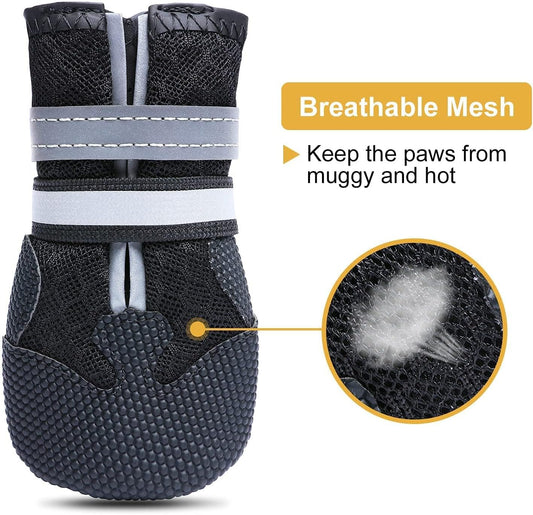 Close up of Dimicoo dog boots non-slip rubber sole detail