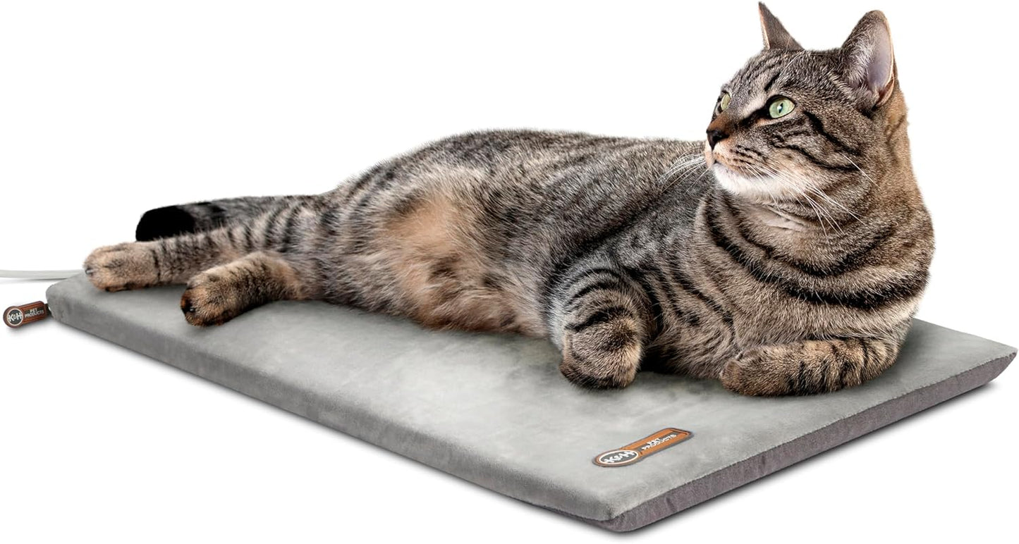 K&H Pet Products Heated Cat Bed Pad for Indoor Cats, Thermo-Kitty Mat Calming Warm Pet Heating Pad for Inside Pets, Machine Washable, Waterproof Heater, Safety Listed - 12.5 X 25in Mocha/Tan - Image 12
