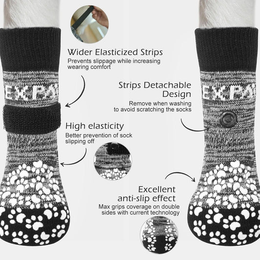Expawlorer dog socks showing paw grip pattern