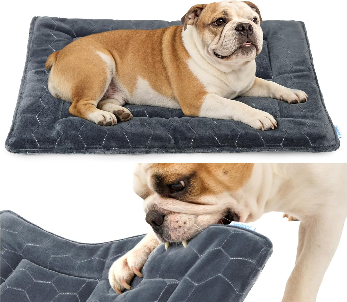 Chew Proof Dog Mat - Indestructible Durable Kennel Mat for Aggressive Chewers, Machine Washable, Chew Proof Dog Crate Pad with Reinforced Corners, Indoor Use for Medium Dogs, Grey, 35"x22" - Image 11