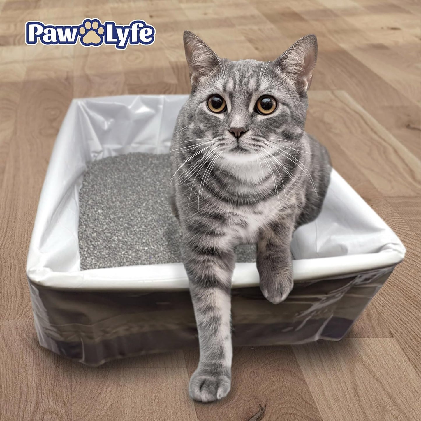 PawLyfe Jumbo Cat Litter Box Liners - 4MIL Extra Thick Heavy Duty Drawstring Kitty Litter Bags - Scratch and Tear-Resistant XL Cat Pan Liners for Easy Litterbox Cleanup - 36" x 18" - Box of 20 Liners - Image 9