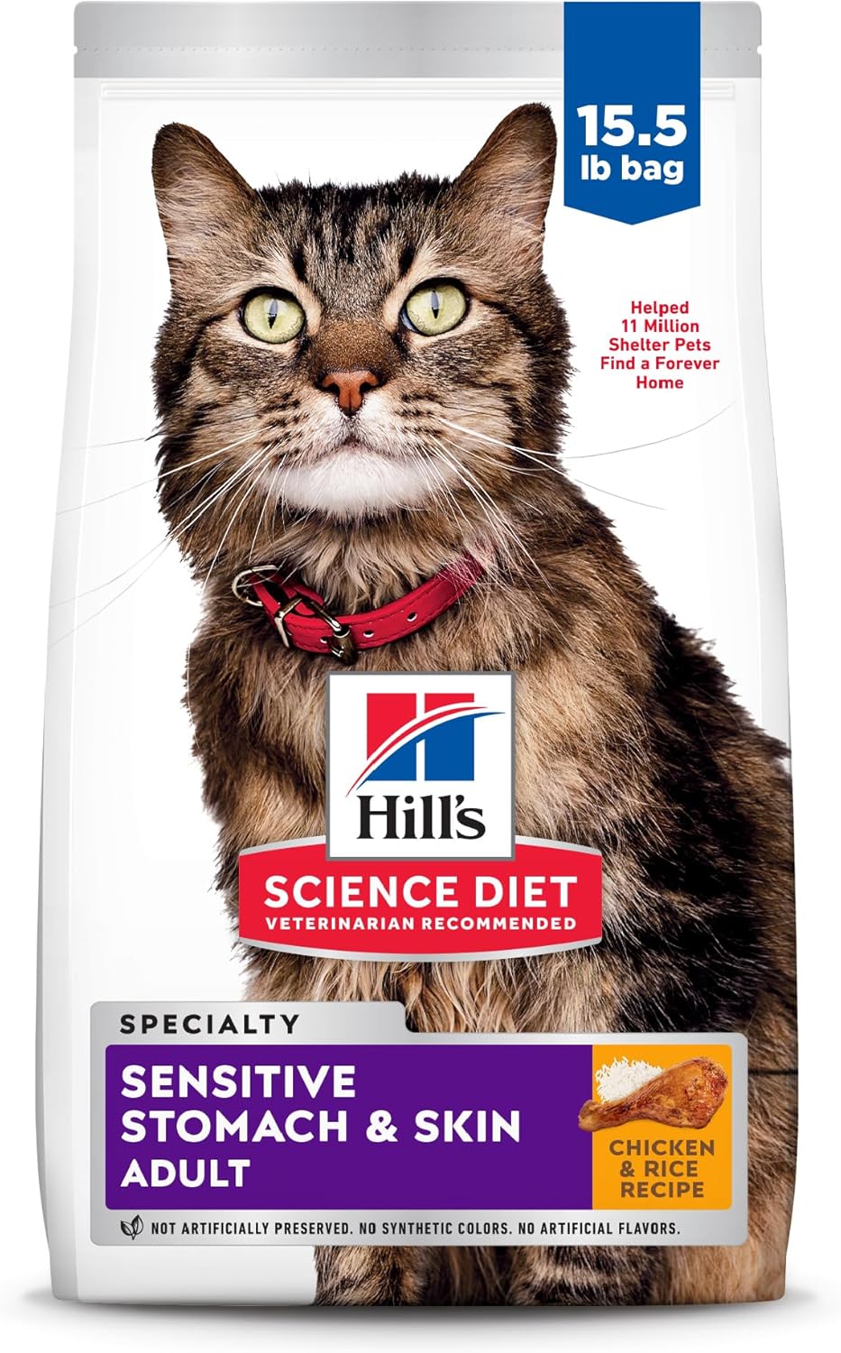 Hill's Science Diet Sensitive Stomach & Skin Dry Cat Food | #1 Veterinarian Recommended, Adult Formula, Salmon Recipe, 6 lb. Bag - Image 15