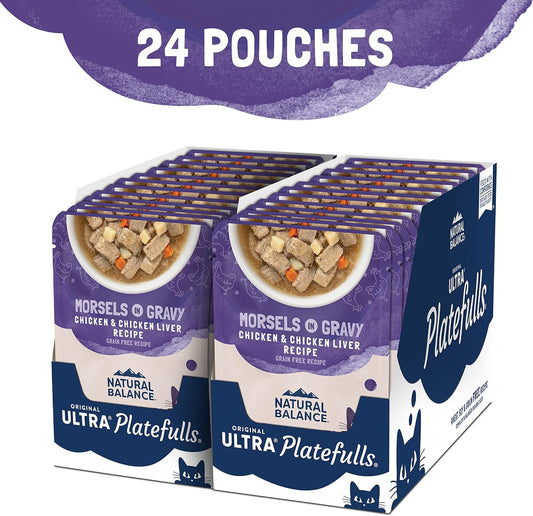 Natural Balance grain free indoor adult wet cat food pouch display