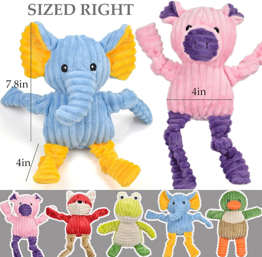 LECHONG durable three layer plush dog toys assortment close up view