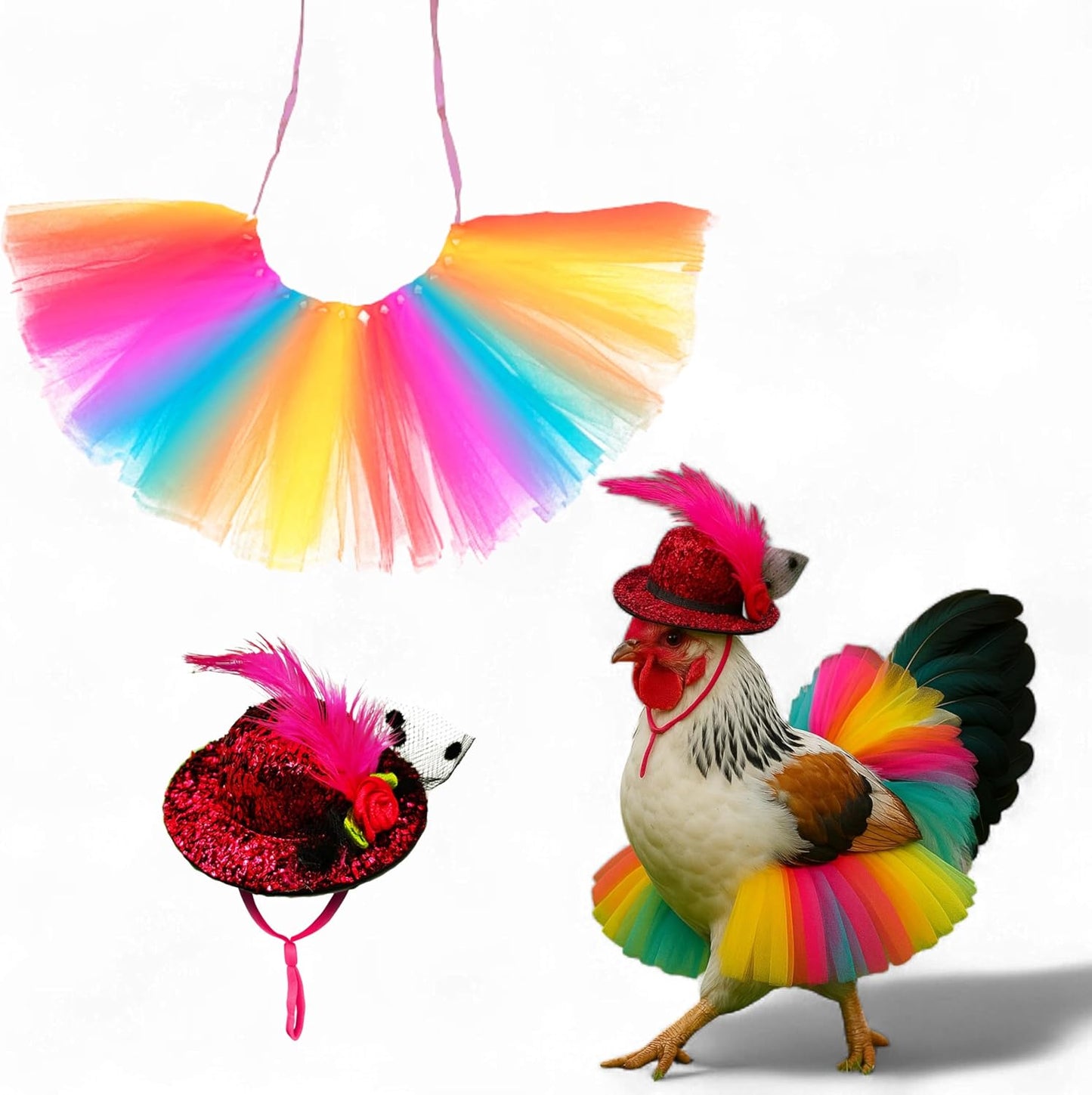 Homedy Crafts chicken princess tutu outfit packaging details for pet lovers.