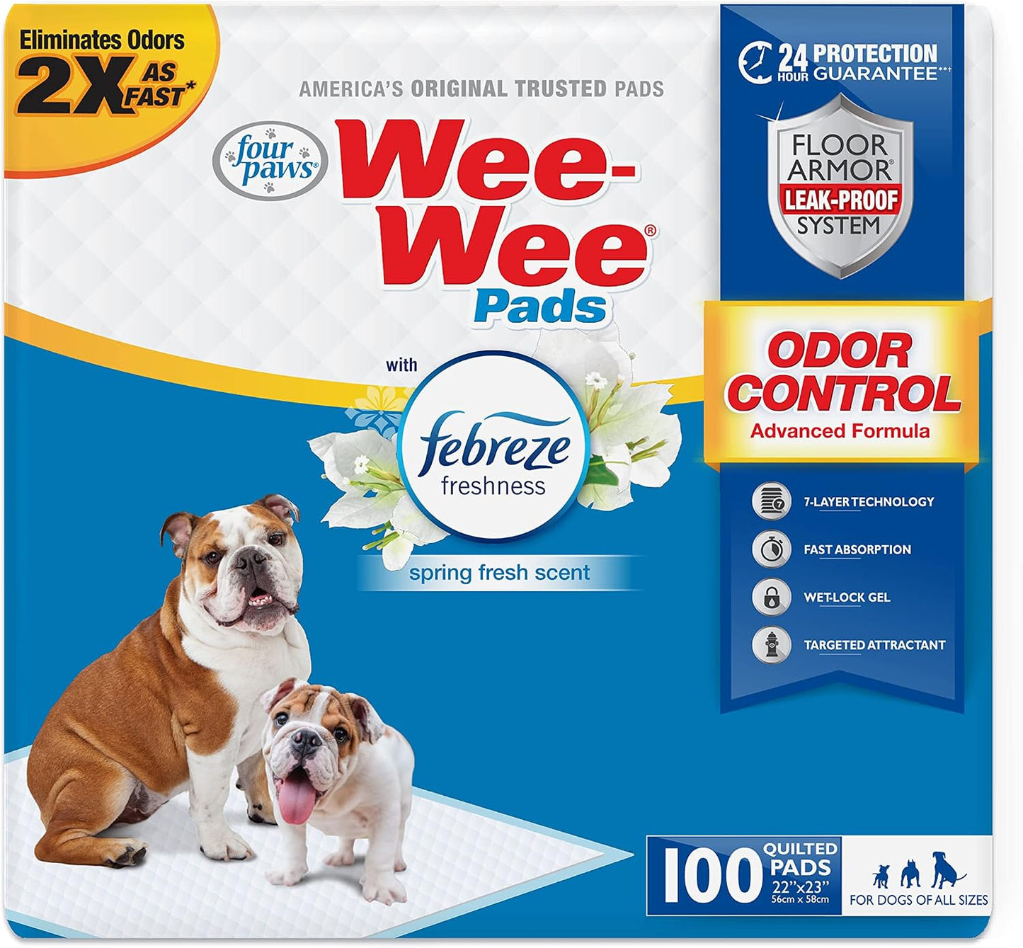 Four Paws Wee-Wee Odor Control with Febreze Freshness Pee Pads for Dogs & Puppies, Leak-Proof Dog Housebreaking Potty Training Floor Protection, Spring Fresh Scent, 22" x 23", 50 Count - Image 15