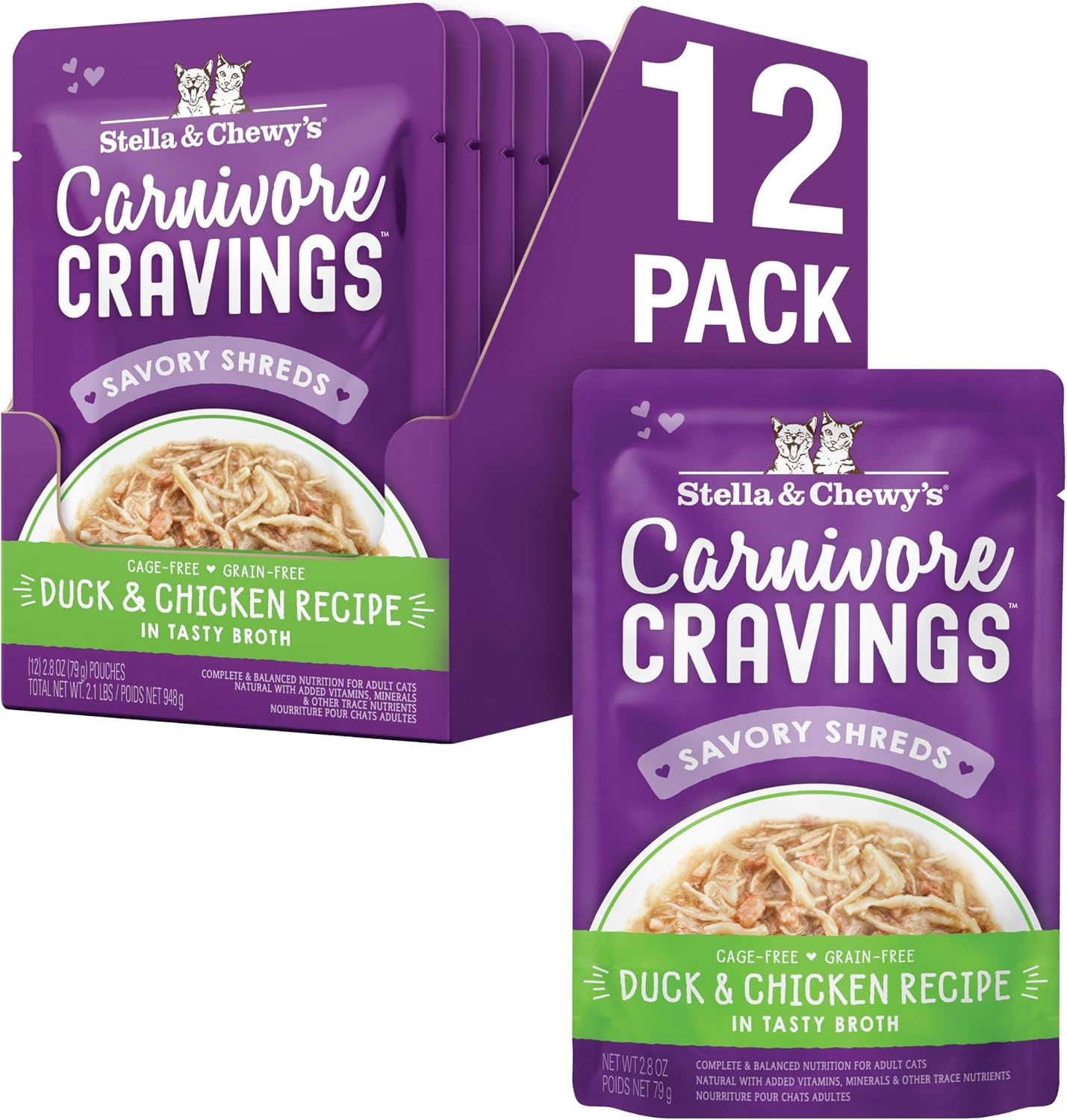 Stella & Chewy's Carnivore Cravings Wet Cat Food - Premium Pouches - Grain Free, High Protein Salmon, Tuna & Mackerel - Perfect For Picky Eaters - Complete Meal or Topper (2.8 oz, 24 Pack) - Image 15