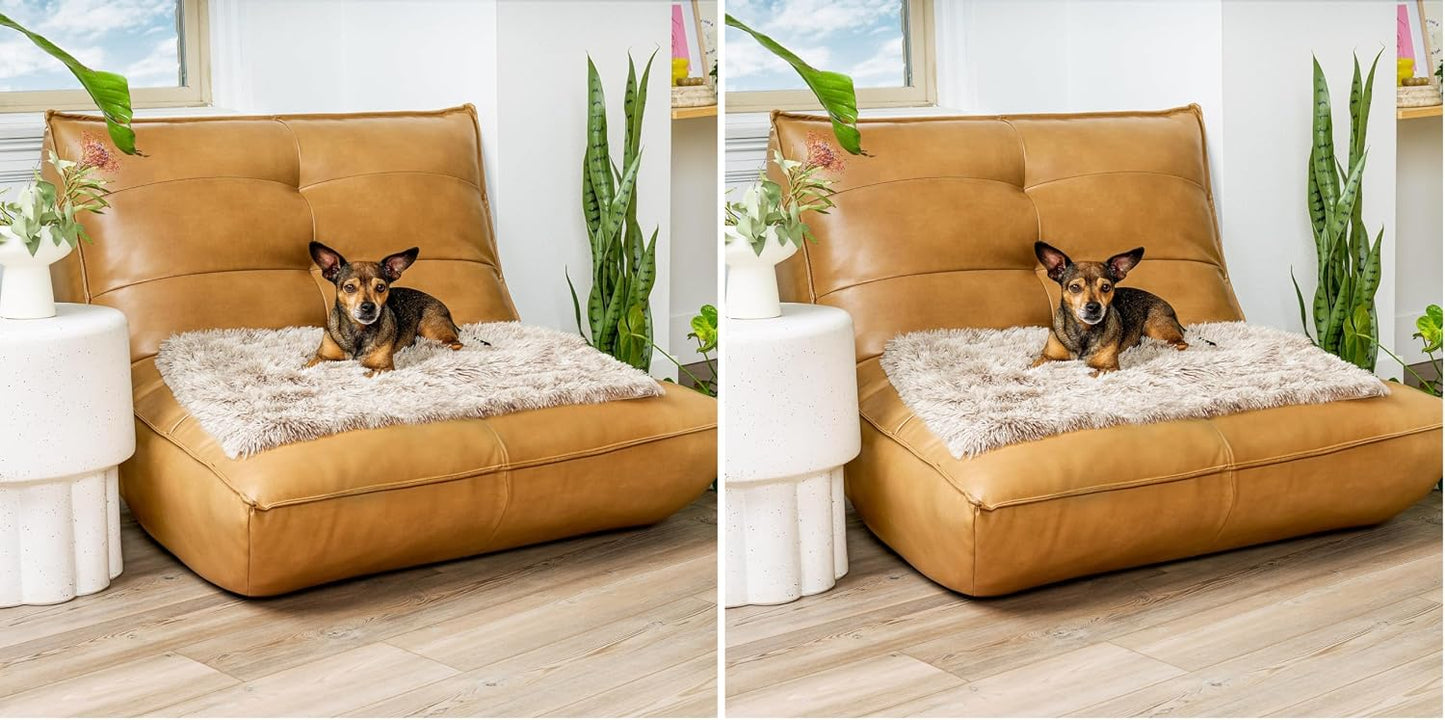 Furhaven Waterproof Throw Blanket for Dogs & Indoor Cats, Washable - Shaggy Plush Calming Long Faux Fur & Velvet Dog Blanket - Driftwood, Small - Image 11