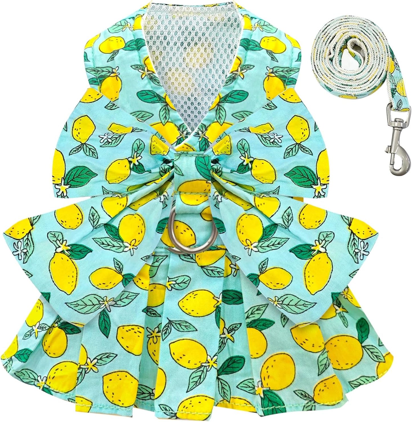 BAEJMJK Dog Dress Bowknot Harness Leash Set for Small Dogs Cats Daisy Floral Girl Dog Dresses Cute Puppy Princess Clothes Pet Doggy Outfits Spring Summer Breathable Dresses(Pink,Medium) - Image 10