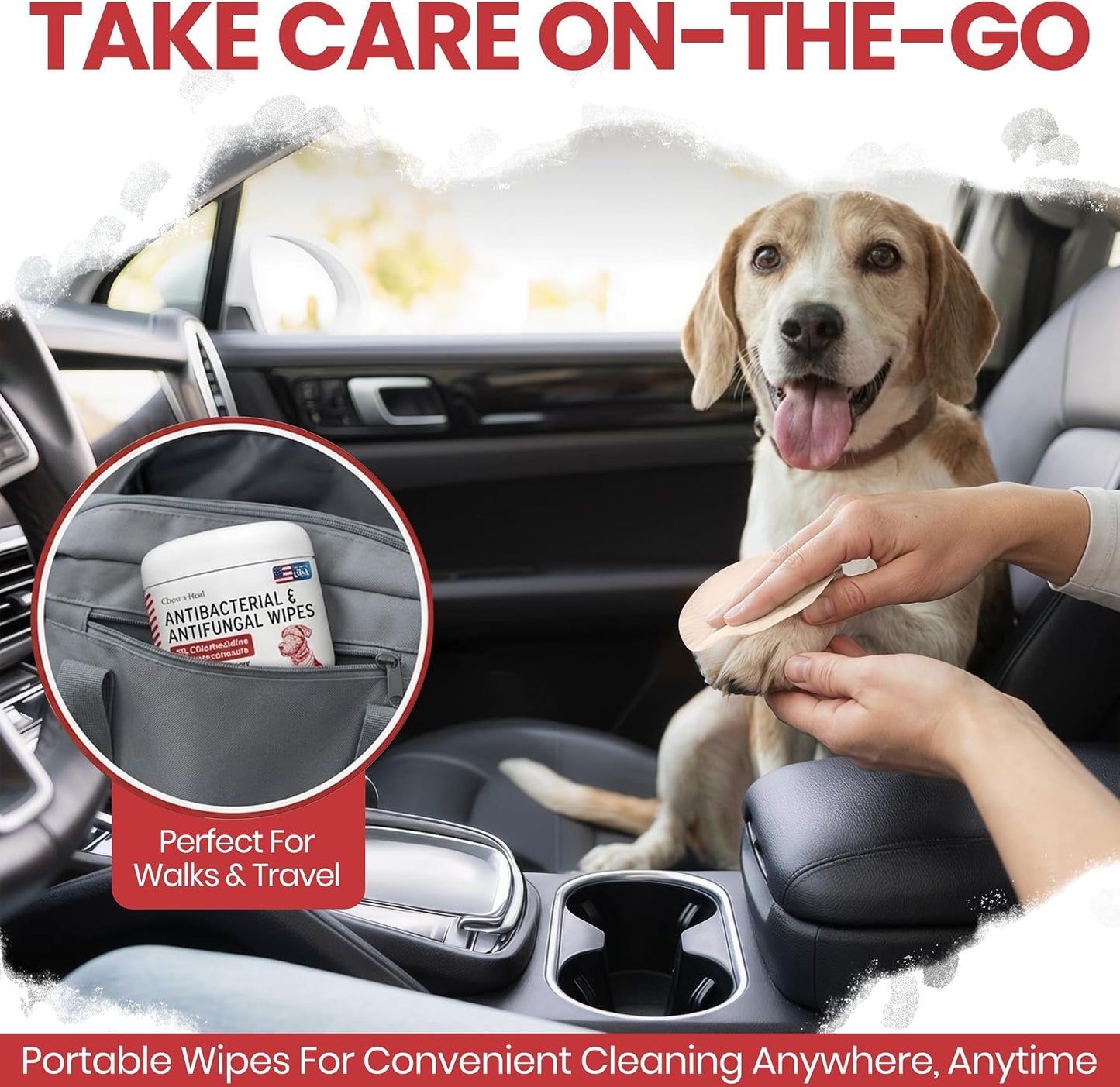 Soothing Dog Paw Wipes for Itchy Skin - Antibacterial and Antifungal Formula With Chlorhexidine and Ketoconazole - Daily Paw Cleaning Alternative to Shampoos - All Breeds | 50 Count | Made in the USA - Image 9