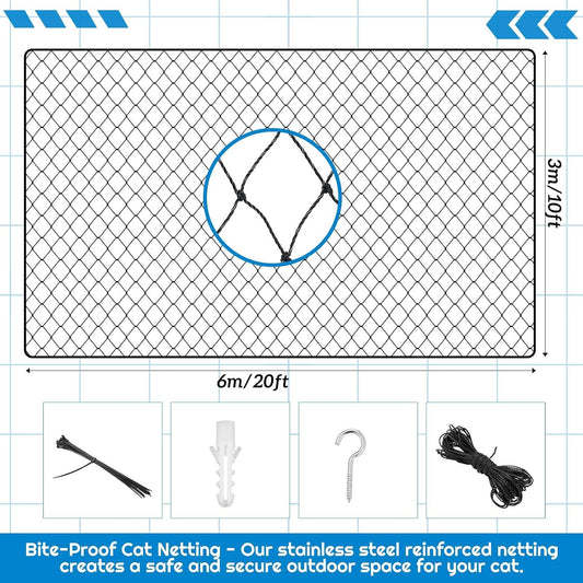 Close up of steel reinforced HDPE cat wire mesh material