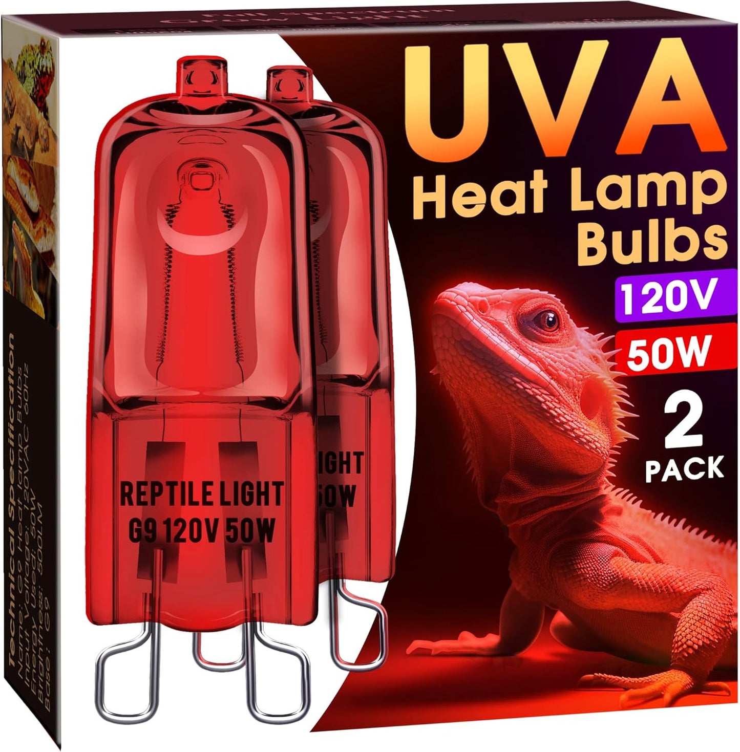 Briignite Reptile Heat Lamp 50W G9 Halogen Heat Bulb & Dome Reptile Light Fixture, Aluminum Reflector, UVA Basking Light for Reptiles, Dimmable Heat Lamp for Chicken Turtle Snake Gecko Lizard - Image 14