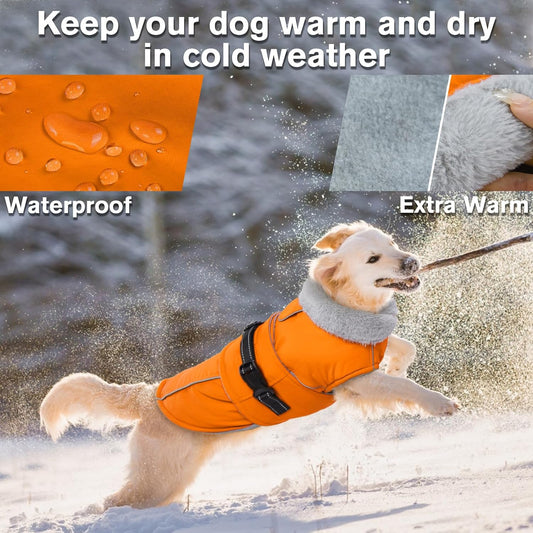 Lelepet fleece lined dog jacket side view