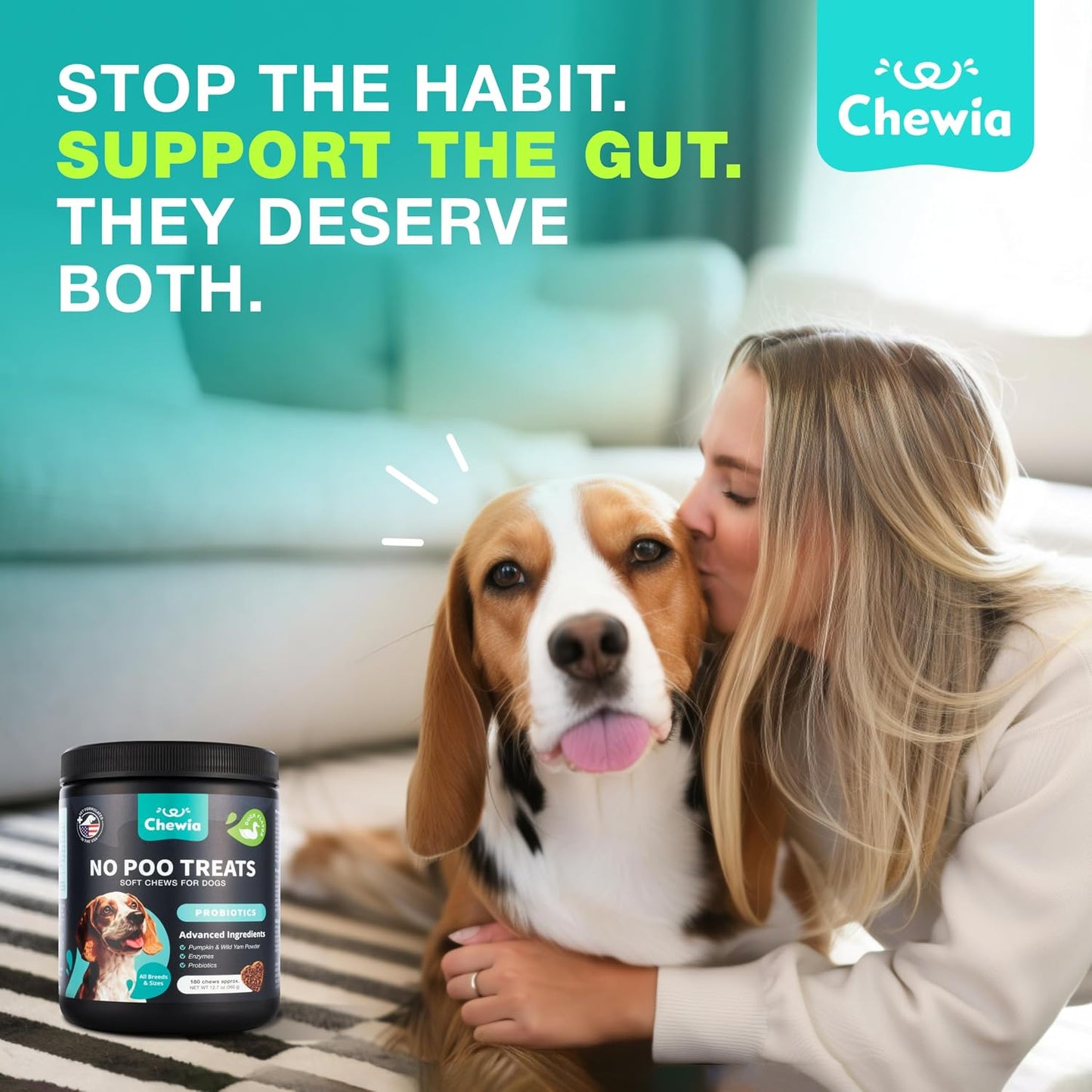 No Poo Chews for Dogs - Coprophagia Deterrent - Dog Probiotics for Digestive Health with Enzymes - Canine Stool Eating Deterrent - Digestive, Dental, Gut & Immune Health Treats - No Poop Eating - Image 9
