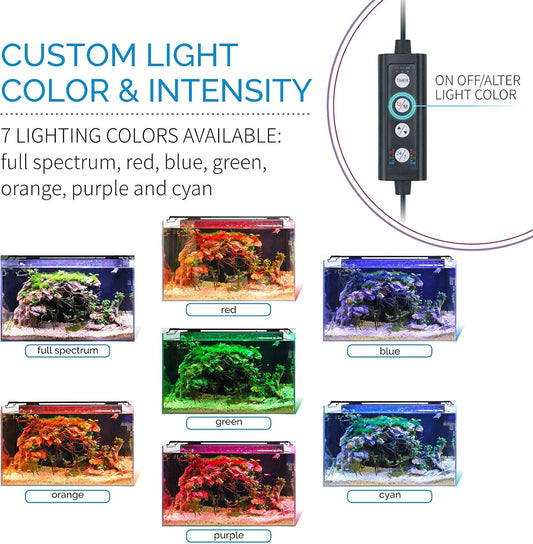 Hygger fish tank light with 24/7 lighting cycle display