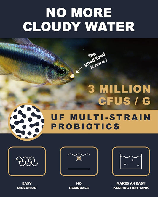 All natural ingredients label on Ultra Fresh tetra fish food packaging