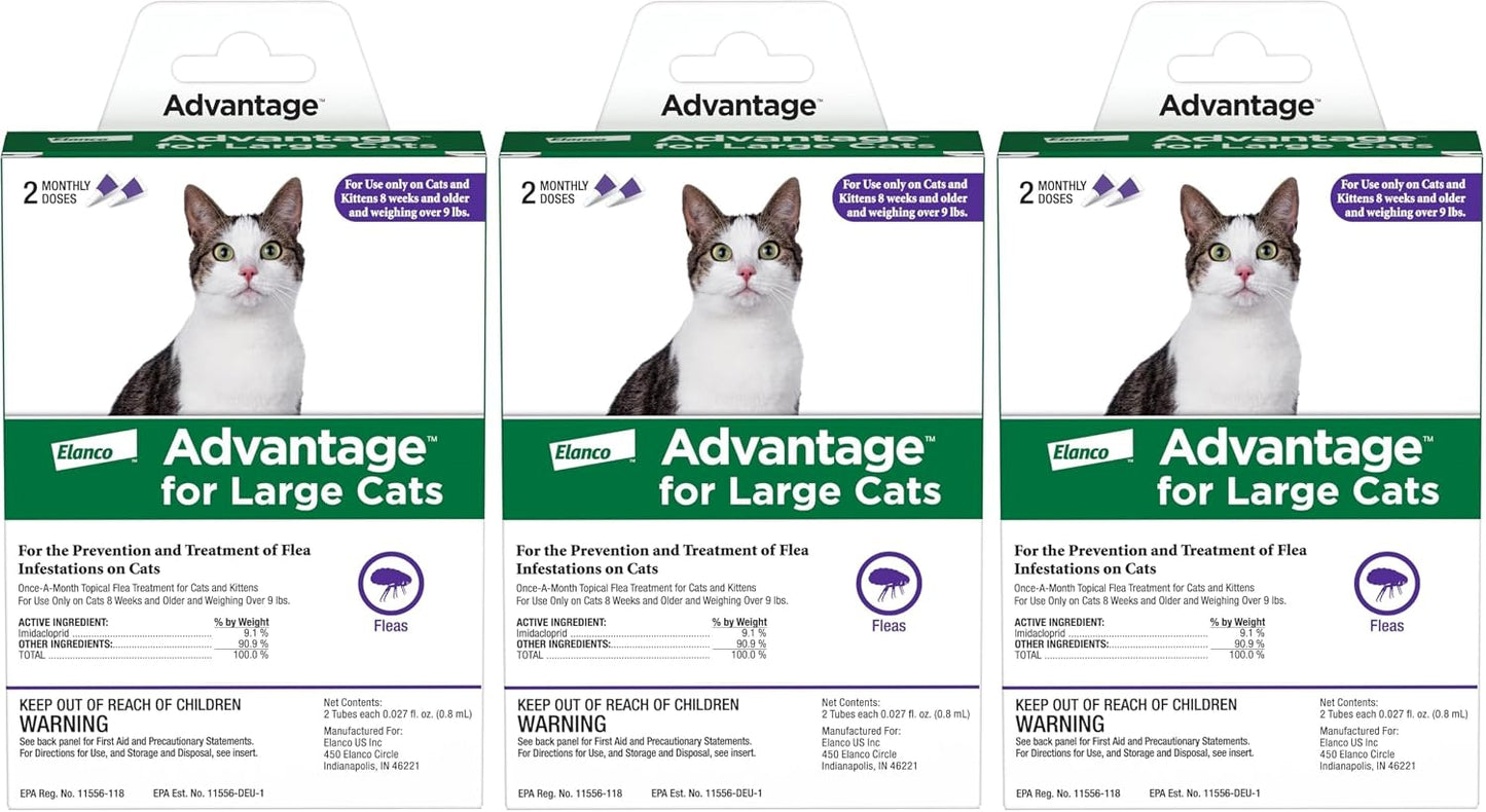 Advantage Topical Cat Flea Treatment and Prevention for Large Cats Over 9 lbs. | Apply Flea Drops Monthly | 2 Treatments - Image 11
