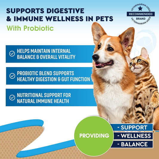 Beloved Pets dog and cat digestive aid liquid drops packaging highlighting the USA-made formula label.