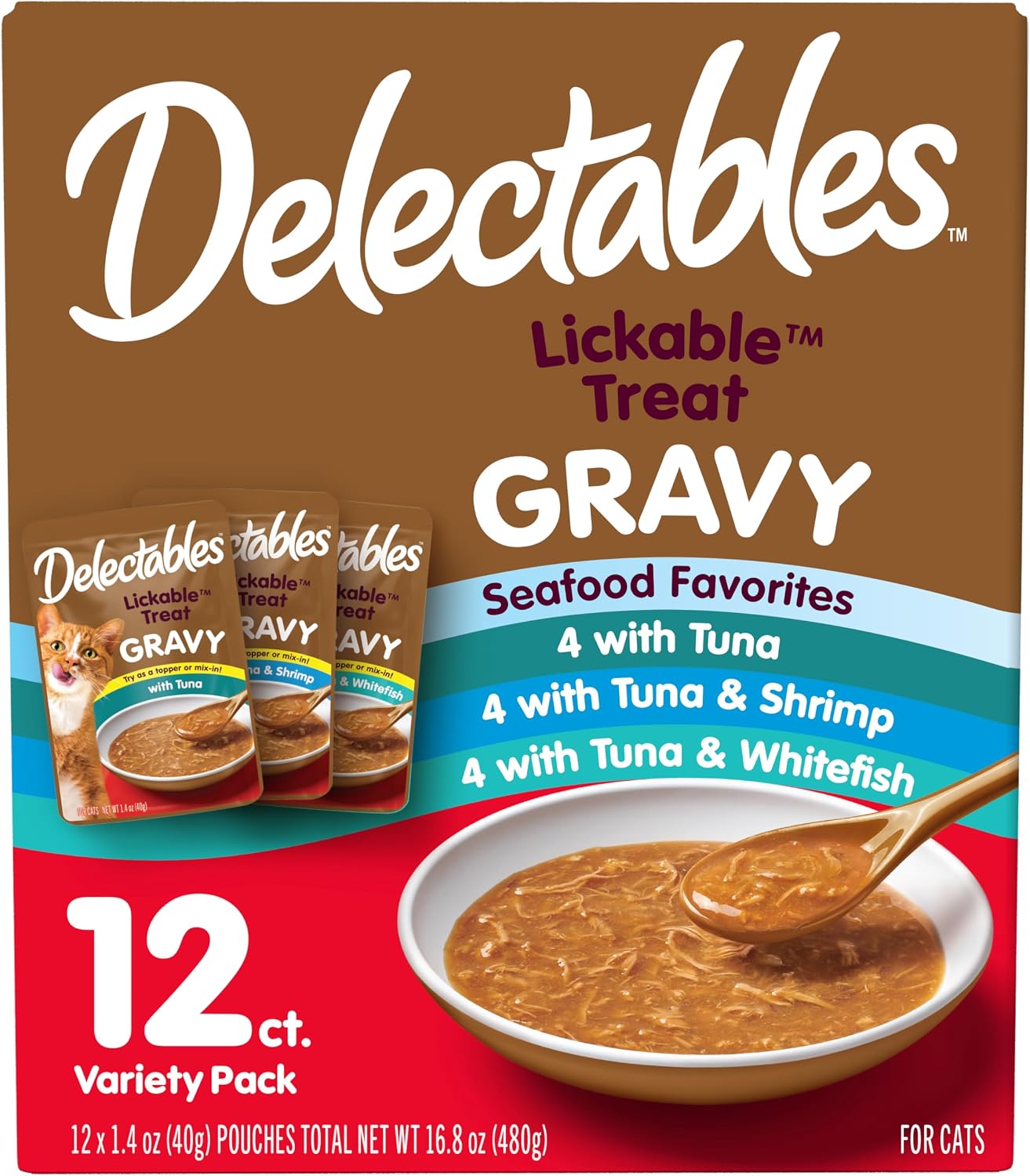 Delectables Lickable Treat Gravy Variety Wet Cat Treat & Food Topper, Food Topper, Hydrating, Grain-Free, No Fillers, No by-Products, No Added Preservatives, 1.4oz Pouch, 30 Pack - Image 15