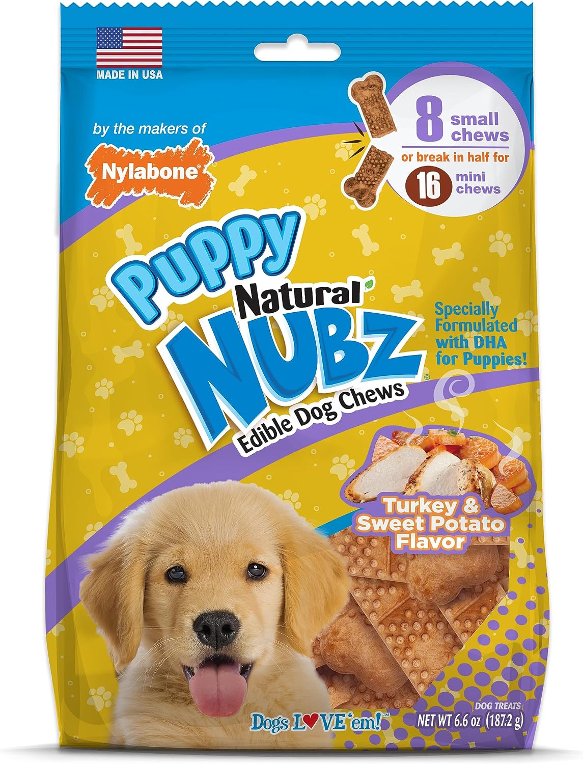 Nylabone Nubz Natural Dog Chew Treats for Puppies, Long Lasting Dog Bones Made in USA, Puppy Training Treats, Turkey & Sweet Potato Flavor, for Small Dogs Up to 25 lbs. (28 Count) - Image 12