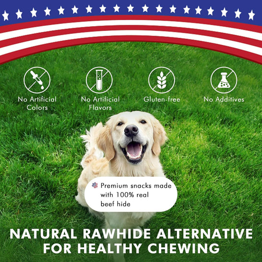 All natural grain free dog chew treats scattered on a clean surface showing texture.