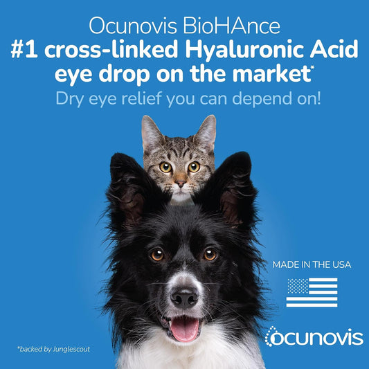 Sentrx Ocunovis BioHAnce eye gel bottle for dog dry eye relief.